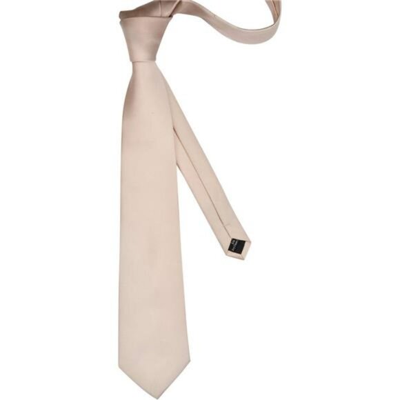 Mens Solid Champagne Silk Tie Formal Necktie Wedding Business Gift Boxed - Picture 4 of 7